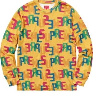 Supreme L/S Letter Tee Yellow.